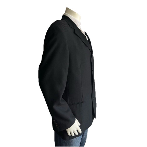 HUGO BOSS Sokrates Men's 42R Blazer Textured Wool Black Sport Jacket Made In USA - Picture 4 of 13